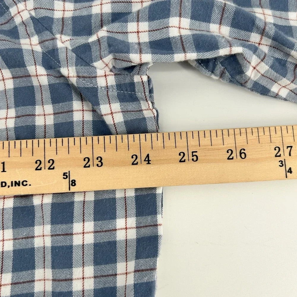 Banana Republic Shirt‎ XL Untucked Fit Blue Plaid Button Up Preppy Casual